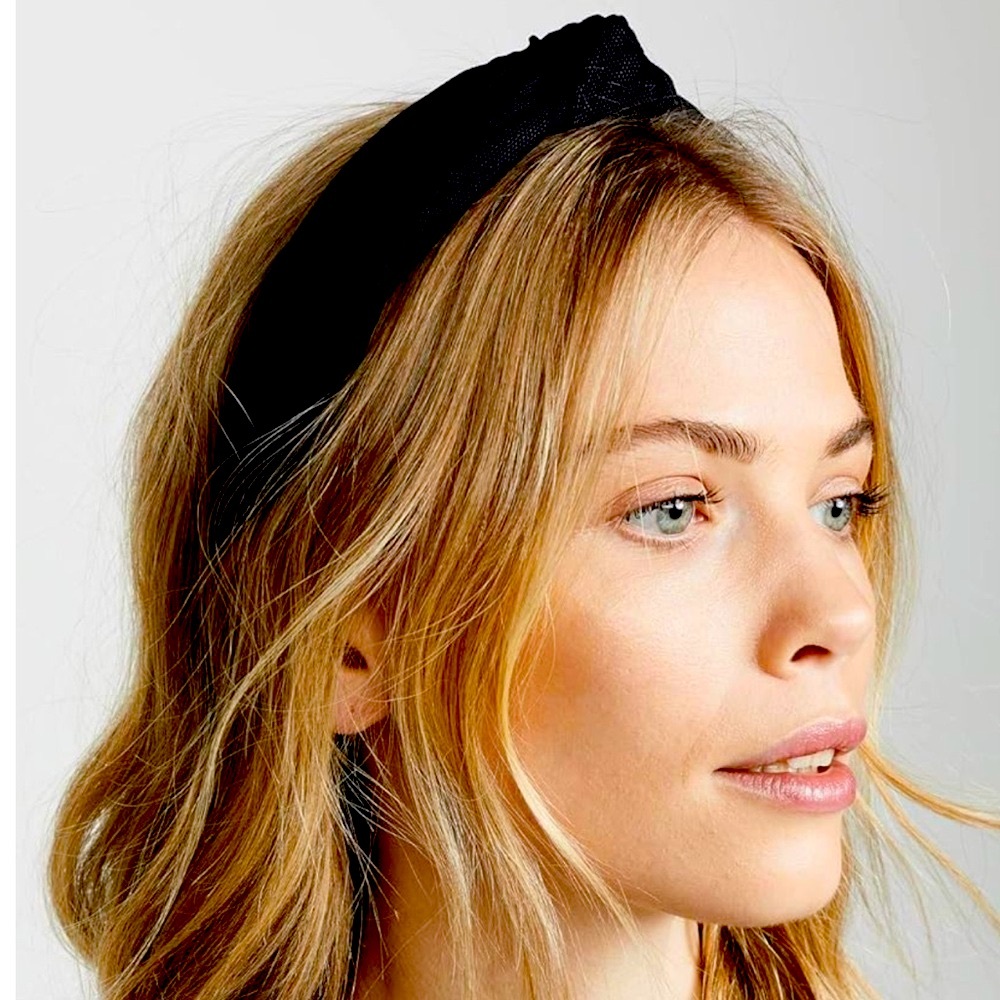 Lele Sadoughi Black Classic Knot Headband EUC